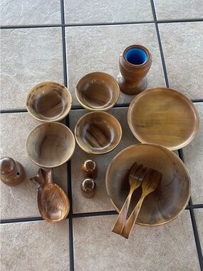 Myrtlewood Salad Bowl Set